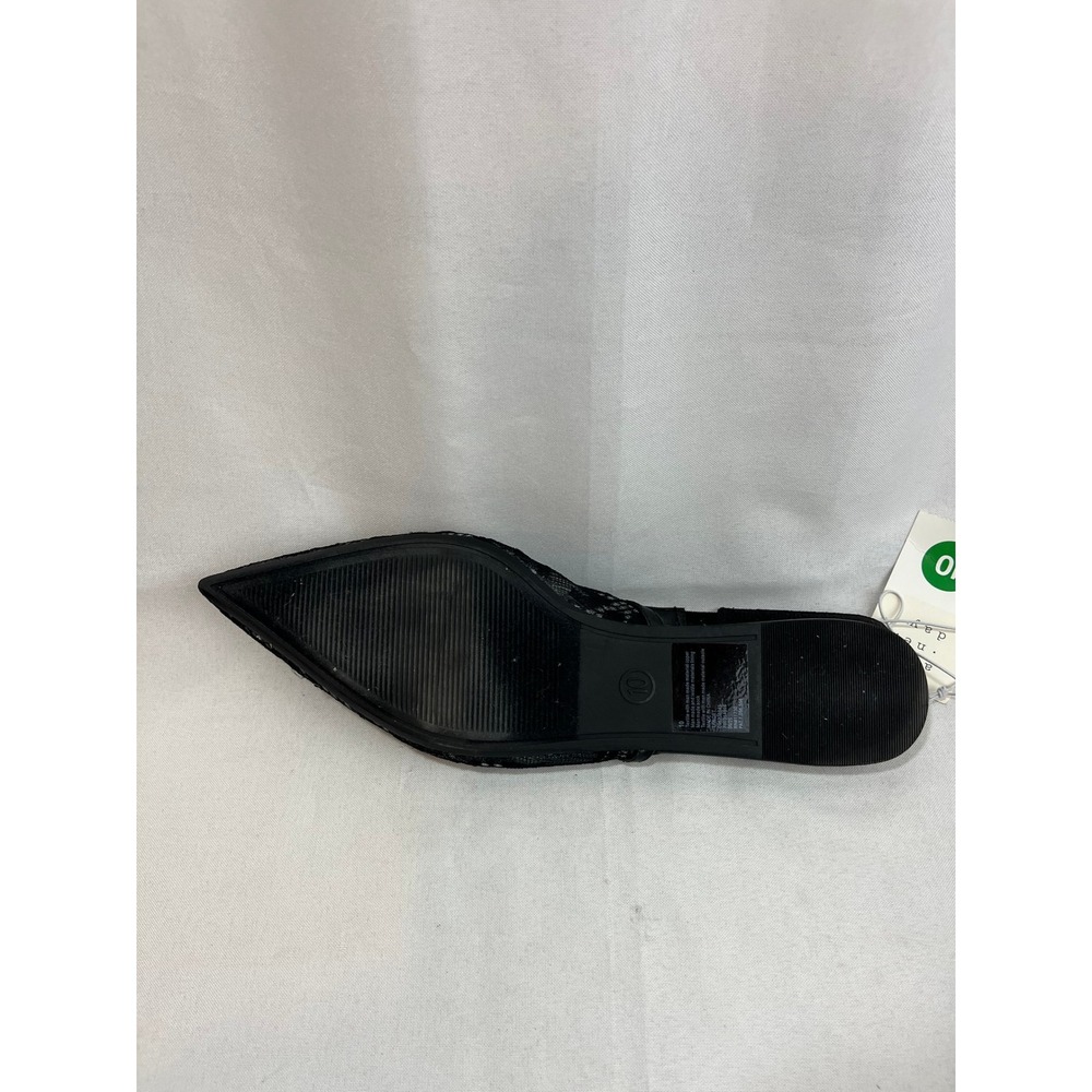 A New Day Womens Black Lace Slingback Flats Pointed Toe Bow Detail Size 10 NEW - Picture 5 of 6